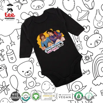 Γλύκανε λίγο, Μακρυμάνικο βρεφικό φορμάκι, 0-18 μηνών, ΜΑΥΡΟ, 100% Organic Cotton