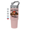 ΡΟΖ χρώματος Θερμός Ανοξείδωτο 890ml (30oz) με χερούλι