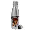 Metallic water bottle, stainless steel, 750ml