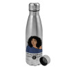 Metallic water bottle, stainless steel, 750ml