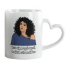 Mug heart handle, ceramic, 330ml