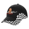 Adult Ultimate BLACK RACING Cap, (100% COTTON DRILL, ADULT, UNISEX, ONE SIZE)