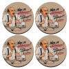 SET of 4 round wooden coasters (9cm)