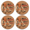 ΣΕΤ x4 Σουβέρ ξύλινα στρογγυλά plywood (9cm)
