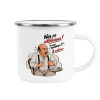 Metallic enamel cup white 360ml