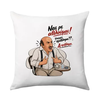 Ναι ρε αθλούμαι, πρόβλημα?, Sofa cushion 40x40cm includes filling