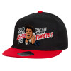 Καπέλο παιδικό Flat Snapback, Μαύρο/Κόκκινο (100% ΒΑΜΒΑΚΕΡΟ, ΠΑΙΔΙΚΟ, UNISEX, ONE SIZE)