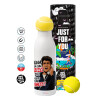 Tennis ball Metal mug thermos White, double wall, 550ml