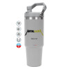 ΓΚΡΙ Travel Tumbler Θερμός με χερούλι και καλαμάκι 890ml