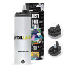 Travel Tumbler θερμό με διπλό καπάκι, μεταλλικό καλαμάκι και βούρτσα καθαρισμού (Ανωξείδωτο 304 Food grade, BPA free, 600ml)