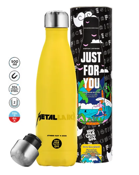 Metallaika — Yellow Stainless Steel Metallic Thermos, double-walled, 500ml