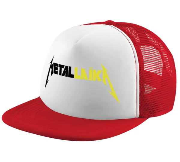 Metallaika — Καπέλο παιδικό Soft Trucker με Δίχτυ ΚΟΚΚΙΝΟ/ΛΕΥΚΟ (POLYESTER, ΠΑΙΔΙΚΟ, ONE SIZE)