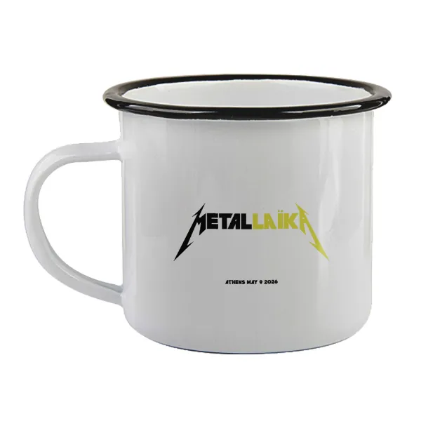Metallaika — Enamel mug with black rim, 360ml