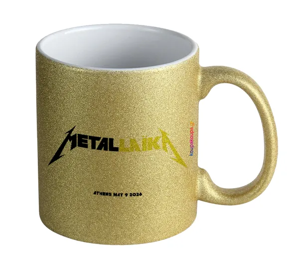 Metallaika — Gold glitter mug that sparkles, ceramic, 330ml