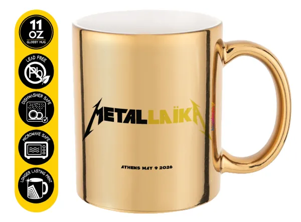 Metallaika — Mug ceramic, gold mirror, 330ml