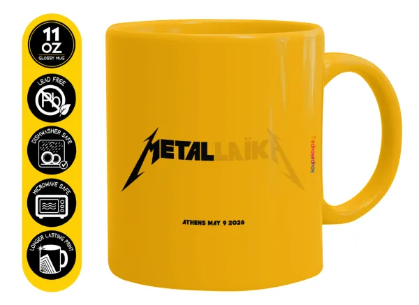 Metallaika — Ceramic coffee mug yellow, 330ml