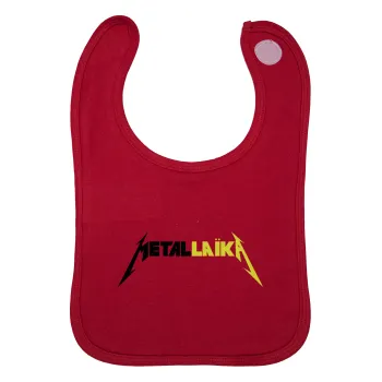 Metallaika, Σαλιάρα με Σκρατς Κόκκινη 100% Organic Cotton (0-18 months)