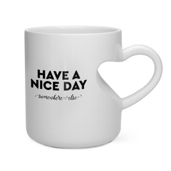 Have a nice day somewhere else, Κούπα καρδιά λευκή, κεραμική, 330ml