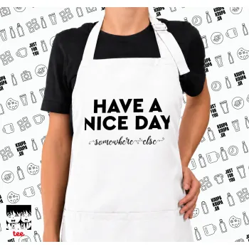 Have a nice day somewhere else, Ποδιά μακριά Σεφ ολόσωμη με τσέπες white (ΕΝΗΛΙΚΩΝ)