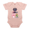 Βρεφικό φορμάκι μωρού, 0-18 μηνών, ΡΟΖ POWDER, 100% Organic Cotton, κοντομάνικο