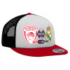 Καπέλο Ενηλίκων Foam Flat Snapback με Δίχτυ Κόκκινο-Λευκό-Μαύρο (POLYESTER, ΕΝΗΛΙΚΩΝ, UNISEX, ONE SIZE)