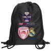 Τσάντα πλάτης πουγκί GYMBAG Μαύρη, με τσέπη (40x48cm) & χονδρά κορδόνια