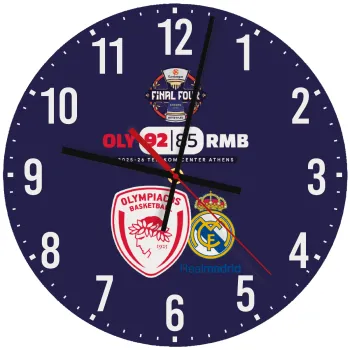 Olympiacos B.C. Euroleague Final 4 2025-26, Ρολόι τοίχου ξύλινο (30cm)