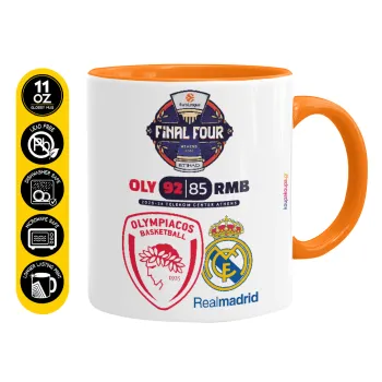 Olympiacos B.C. Euroleague Final 4 2025-26, Κούπα χρωματιστή πορτοκαλί, κεραμική, 330ml