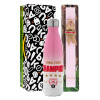 Easter Set, Metallic pink/white (Stainless steel) thermos, double-walled, 500ml & aromatic flat Easter candle (30cm) (PINK)