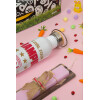 Easter Set, SS Metallic water bottle (620ml, stainless steel) & scented flat Easter candle (30cm) (PINK)
