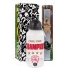 Easter Set, metallic aluminum water bottle (500ml) & aromatic flat Easter candle (30cm) (GRAY)