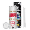 Tumbler ποτήρι θερμό από ανοξείδωτο ατσάλι 600ml, με μεταλλικό καλαμάκι & βούρτσα καθαρισμού