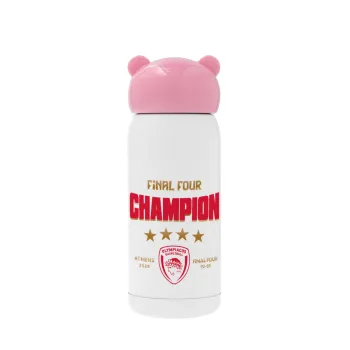 Olympiacos B.C. Final 4 2025-26, Pink stainless steel thermal flask, 320ml