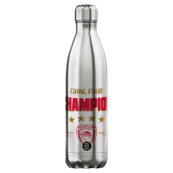 Olympiacos B.C. Final 4 2025-26, Inox (Stainless steel) hot metal mug, double wall, 750ml
