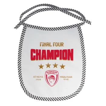 Olympiacos B.C. Final 4 2025-26, Σαλιάρα μωρού αλέκιαστη με κορδόνι Μαύρη