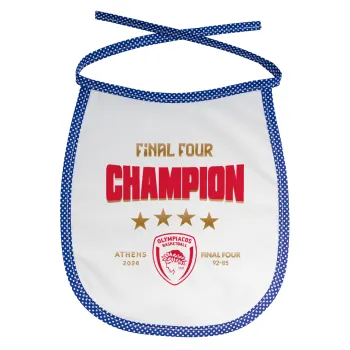 Olympiacos B.C. Final 4 2025-26, Σαλιάρα μωρού αλέκιαστη με κορδόνι Μπλε