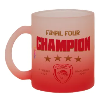 Olympiacos B.C. Final 4 2025-26, Κούπα γυάλινη δίχρωμη με βάση το κόκκινο ματ, 330ml