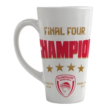 Olympiacos B.C. Final 4 2025-26, Κούπα κωνική Latte Μεγάλη, κεραμική, 450ml