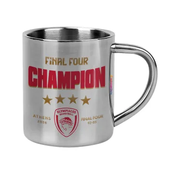 Olympiacos B.C. Final 4 2025-26, Mug Stainless steel double wall 300ml