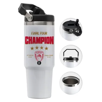 Olympiacos B.C. Final 4 2025-26, 30oz stainless Steel Tumbler with Handle