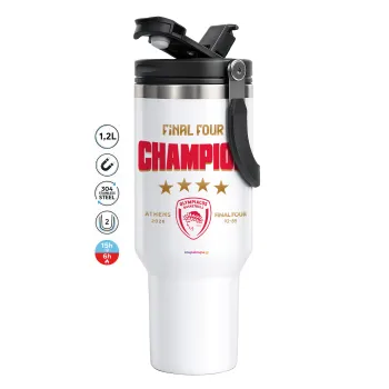 Olympiacos B.C. Final 4 2025-26, Mega Travel Mug / Travel Mug, double walled (thermal) 1.2L