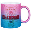 Κούπα Χρυσή/Μπλε Glitter, κεραμική, 330ml