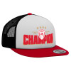 Καπέλο Ενηλίκων Foam Flat Snapback με Δίχτυ Κόκκινο-Λευκό-Μαύρο (POLYESTER, ΕΝΗΛΙΚΩΝ, UNISEX, ONE SIZE)