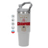 ΓΚΡΙ Travel Tumbler Θερμός με χερούλι και καλαμάκι 890ml