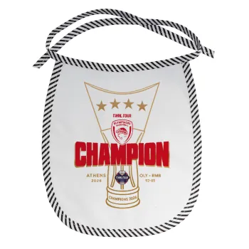 Olympiacos 2025-26 Champion, Σαλιάρα μωρού αλέκιαστη με κορδόνι Μαύρη