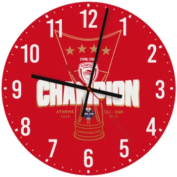Olympiacos 2025-26 Champion, Ρολόι τοίχου ξύλινο (30cm)