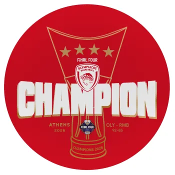 Olympiacos 2025-26 Champion, Mousepad Στρογγυλό 20cm
