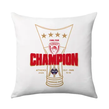Olympiacos 2025-26 Champion, Μαξιλάρι καναπέ 40x40cm περιέχεται το  γέμισμα