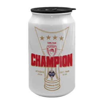 Olympiacos 2025-26 Champion, Κούπα ταξιδιού μεταλλική με καπάκι (tin-can) 500ml