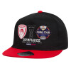 Καπέλο παιδικό Flat Snapback, Μαύρο/Κόκκινο (100% ΒΑΜΒΑΚΕΡΟ, ΠΑΙΔΙΚΟ, UNISEX, ONE SIZE)